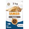 IAMS Cibo secco per gatti Senior con tonno - Alimenti secco per gatti anziani dai 7 anni, 3 kg