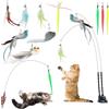 AiQInu 13 Pezzi Giochi per Gatti, Gioco Gatto Interattivo con Ventosa, 2 Canna Pesca Giochi Interattivi per Gatti, Uccelli Piuma Bruco Giocattolo Gatto, Giocattolo di Intelligenza per Cat Bacchetta