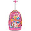 Mitama Trolley Scuola Run Maxi CATROCK, Fucsia, Doppio Scomparto, Tasca Frontale, 2 Tasche Laterali, Scuola Elementare e Tempo Libero, Bambina