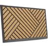 HANSE Home Mix Mats - Zerbino in cocco e gomma, per interni ed esterni, motivo a strisce di cocco, resistente alle intemperie e antiscivolo, per corridoio, terrazza, ingresso, 45 x 75 cm