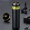 ZMHQLPDZ Bottiglia per infusore da tè, thermos da caffè, Smart Sports Water Bottle con display LED di temperatura, doppia parete isolata sottovuoto - Tazza da tè da viaggio con filtro in acciaio inox (nero)