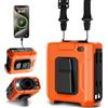 Uplayteck Ventilatore da Cintura, 10000mAh Ventilatore a Batteria con 5 Velocità & 18.000 RPM, 35H Ventilatore Portatile per LED con Power Bank e Torcia, Ideale per Campeggio ed Outdoor Estive
