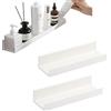 Kaizuca 2 Mensole Autoadesive Minimaliste da Parete, Bianche, Senza Fori, per Bagno, Cucina, Soggiorno, Camera da Letto e Ufficio