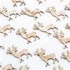 Logbuch-Verlag Renne decorative in legno, 5 cm, marrone naturale con cornetta glitterata dorata, set da 48 pezzi, decorazione per Natale, decorazione da tavolo e fai da te, decorazione natalizia mini