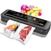 MEGAWISE 80kPa Vacuum Sealer, One-Touch Automatic Food Saver with Dry Moist Fresh Modes, Portable Vacuum Sealing Machine with 10 Vacuum Bags & Cutter
