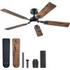 VONLUCE 132 CM Ventilatori da Soffitto con Luci e Telecomando Ventilatore da Soffitto con 5 Pale a Doppia Finitura Motore DC Reversibile Silenzioso a 6 Velocità per Camera da Letto Soggiorno Studio