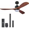 VONLUCE 132 CM Ventilatori da Soffitto con Luci e Telecomando Ventilatore da Soffitto in Legno con 3 Pale Motore DC Reversibile Silenzioso a 6 Velocità per Camera da Letto Soggiorno Studio Patio, Noce
