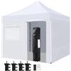 Yaheetech Gazebo da Giardino con Finestra Tenda Protezione con Rivestimento PU e UV 50 per Campeggio Stand Commerciale Spiaggia Bancarella Bianco