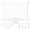 WOLTU Telo Ombreggiante in PES, Poliestere 200 g/m², Vela Ombreggiante Impermeabile, Telo Parasole per Esterni, Protezione Solare, con Anelli a D e Corde, per Balcone, Pergolato,2x4 m, Crema