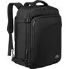 MATEIN Bagaglio a Mano Aereo 55x35x25 ITA Airways, Zaino da Viaggio 50L Borsa da Cabina Espandibile Travel Bag per Donna Uomo, Multitasche Leggero Zaini Casual per Air France, Air Europa, KLM, Nero