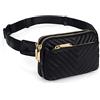 UTO Marsupio di modo per le donne Cheast Bag Fanny Belt, Nero sintetico V, L, Zaino casual