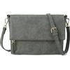 Gladdon Borsa a tracolla da donna, piccola borsa a tracolla, elegante pochette messenger in pelle PU, per lavoro quotidiano, grigio scuro