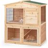 lionto Gabbia Coniglio Legno Casetta Animali da Compagnia Gabbia Esterno 98x54x100 cm