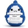 HUKUMA Squalo di Supporto Emotivo all'Uncinetto,Idee Regalo Donna Compleanno,Mini Peluche Motivazionale a Forma di Squalo, Positive Regali Divertenti per un Amica,Idee Regalo Donna Compleanno