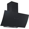 Respekta Cappa aspirante senza testa/cappa inclinata 60 cm/alloggiamento in metallo con paralume in vetro in nero/funzione di scarico e ricircolo / CH99060SA / A / 66-72 dB