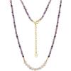 HeyMeili Collana girocollo di fosfosiderite e perle barocche in argento placcato oro per donna gioielli collane regolabile festa regalo