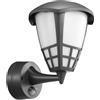 Maclean MCE518Lampada da parete per esterni Sensore di movimento a infrarossi, Aplique IP65 - impermeabile, 1xE27 - carico massimo: 60 W, raggio di rilevamento: max (Grigio)