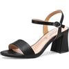 QUEEN HELENA Sandali Bassi con Tacco Largo con Cinturino Casual Eleganti Donna ZM9719 (Nero, 37)