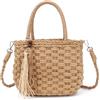 EVEOUT Borsa a tracolla in paglia per Donne Ragazze Borsa a cesto estiva rattan Pochette spiaggia Borse a spalla intrecciata per vacanze viaggio