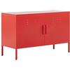 Beliani Credenza in Metallo Rosso con Piedini Alti e Ripiani 100 x 40 x 65 cm