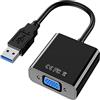 Aolirot Adattatore USB a VGA, 1080P Convertitore da USB 3.0/2.0 a VGA da Maschio a Femmina USB 3.0/2.0 a VGA Convertitore Multi Monitor Cavo Adattatore Esterno per PC Portatile Windows 10/8.1/8/7/XP