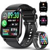 WeurGhy Smartwatch Uomo Donna, Nuove 1.85Orologio Smartwatch con Chiamata Bluetooth,112+ Sportive Orologio Fitness con Sonno/Cardiofrequenzimetro/Contapassi, Impermeabil IP68 Smart Watch per iOS Android
