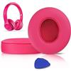 SoloWIT® Cuscinetti Auricolari Ricambio per Beats Solo 2 e Solo 3 Wireless On-Ear Cuffia con morbida pelle proteina/memory foam/nastro adesivo forte - Rosa