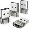 BASESAILOR Adattatore USB a USB C Auto 4Pezzi,Caricatore CarPlay Cavo Tipo C Femmina USBA Maschio,Convertitore USBC per iPhone 17 17e Air 16 16e 15 Pro Max,Samsung S26 A56,Non per iPad/Magsafe/HomePod