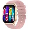 SEND UP 2025 Smartwatch Uomo Donna, 2.01 AMOLED Orologio Fitness Effettua/Risposta Chiamate 123 Modalità Sportive /24H Cardiofrequenzimetro 𝐆li𝐜𝐞𝐦𝐢𝐚/123 Modalità Sportive Fitness Tracker, Nero (Rosa)