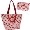 Camomilla Milano Set Borsa Mare Donna + Busta, Fantasia Ciliegia, Colore Rosso