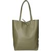 Chicca Borse Borsa a Mano Shopper da donna in pelle made in Italy - 40x36x11 cm - Colore Verde D74