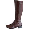 Generico Stivaletti Donna Pelle Curvy Invernali Eleganti - Stivali Elasticizzati per Polpacci Grossi, Biker Boots Alti Senza Tacco 35-43 EU