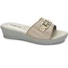 TIGLIO ciabatte donna estive eleganti da esterno sabout sandali vera pelle zeppa comoda made in italy 3326 (platino, Sistema Taglie Calzature EU, Adulto, Donna, Numero, Media, 39)