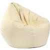 LDIW Copri Bean Bag Chair Pouf Fodera per Poltrona a Sacco Senza Riempitivo Impermeabile Oxford Divano Pigro er Bambini Adolescenti e Adulti,Beige,75 * 95cm