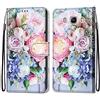 Mo-Somnus Cover per Samsung Galaxy J5 2016/ J510, Custodia in PU Pelle Magnetica Libro Flip Caso Antiurto Portafoglio [Supporto Stand] con Porta Carte e Cinturino da Polso Wallet Case (Fiore 3)