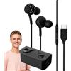 Generic Auricolari in-ear con cavo USB C, bassi surround con microfono, impermeabili, suono stereo Hi-Fi per smartphone, computer portatili