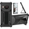 bojioderf Custodia per Nokia X20 Cover Custodia Case Ibrida [con Protezione dello Schermo in Vetro temperato] [Supporto Magnetico Pieghevole] [Resistente alle Impronte digitali Smerigliato] Nero