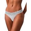 Calvin Klein Donna Perizoma Thong con Pizzo, Blu (Ether), XS