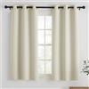 PONY DANCE Tenda Oscurante Termica Isolante Freddo e Caldo da Interno Tende Corte Camera da Letto con Anelli Curtains per Finestre Piccole 2 Pezzi L 90 x A 137 cm, Beige Chiaro