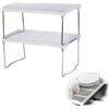 Clukit Mensola per spezie, set di 2, organizer per armadio/guardaroba, mensola per riporre la cucina estensibile, mensola per spezie in metallo e plastica, bianco