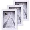 lincoolart Cornice Portafoto 13x18 cm in Legno Bianco, Set da 3 Pezzi, Cornici MDF 5x7 Pollici con Vetro Acrilico Infrangibile, per Parete e Tavolo