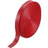 sourcing map Strisce in ecopelle PU da 4,5 m x 10 mm, rotolo di nastro pieghevole su entrambi i lati per progetti fai da te, rosso