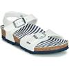 Birkenstock Rio Kids 1024374 White Bianco Sandali Bambina Ragazza Fibbie 30