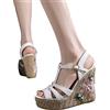 Sunnyuk Sandali Donna Comodi Pianta Larga Sandalo Estate Casual Estive Sandalo Matrimonio Soffice Argento Sandali Con Zeppa Pelle Scarpe Estive Sandali Donna