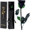 FRFG Vera Rosa Eterna Regalo Donna, Stabilizzata Vera Rosa con Steli Idee Regalo per Anniversario, Mamma, Donna Compleanno, San Valentino per Donne (Nero)