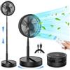 LIPETY Oscillante Ventilatore a Piantana Silenzioso con Telecomando, 9'' Portatile Pieghevole Tavolo/In piedi Ventilatore con 4 Velocità/Timer, 7200mAh USB Ricaricabile Fan per Camera da Letto Viaggio
