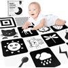 Chiluxendo 20 Pezzi Libri Neonati 0-3 Mesi, Libro Bianco e Neonati, Immagini Bianco e Neonati, Flashcards Montessori, Carte Bianco e Neonati per Stimola Lo Sviluppo Visivo del Tuo Bambi