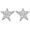 Engelsrufer Orecchini a forma di stella, da donna, in argento Sterling 925 rodiato, con zirconi bianchi, misura 7,5 mm