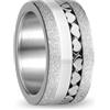 BERING Arctic Symphony Collection Tiber - Anello da donna in acciaio inox, finitura scintillante, color argento