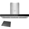 COMFEE' Cappa Aspirante 90 cm Classe A+++ TSHM77SS-90 650m³/h Acciaio Inossidabile Cappa Cucina con LED, Sistema di Ricircolo e Canalizzazione e Filtri a Carbone
